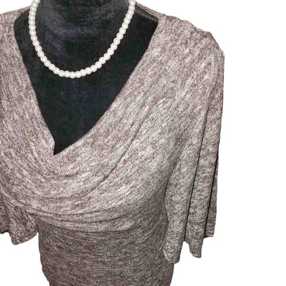 Max Studio Medium Cowl Neck Waterfall Sleeve Dress - Picture 6 of 10